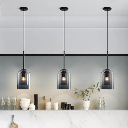 Minimalist Design Double Layer Glass Pendant Light