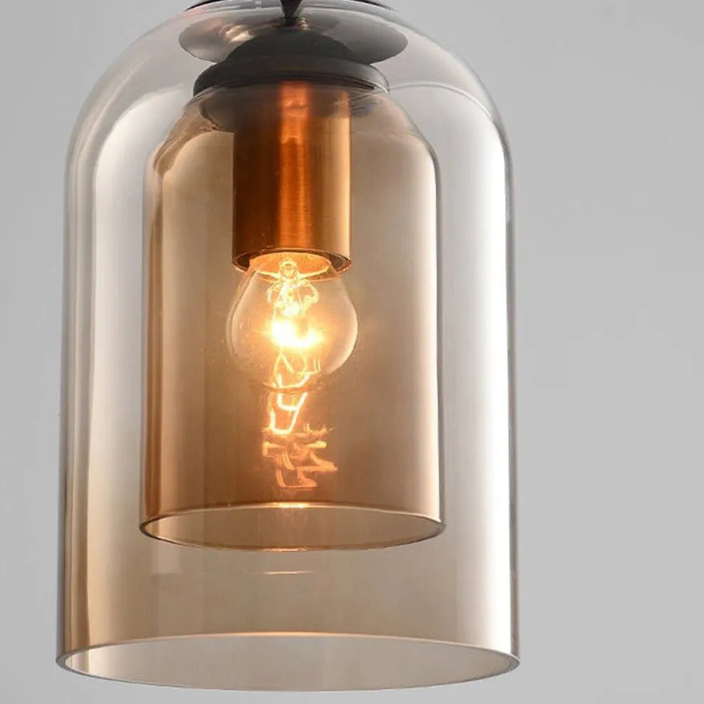 Minimalist Design Double Layer Glass Pendant Light