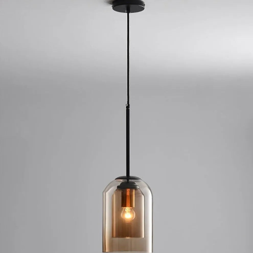 Minimalist Design Double Layer Glass Pendant Light