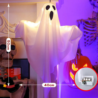 Halloween DIY LED Hanging Ghost Light – Spooky White Decoration