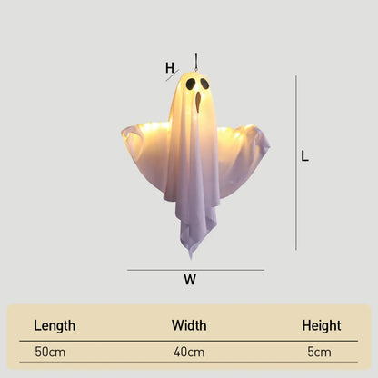 Halloween DIY LED Hanging Ghost Light – Spooky White Decoration