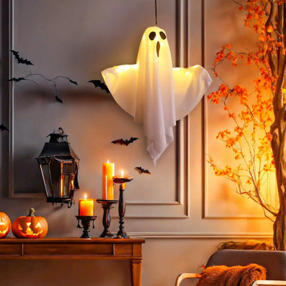 Halloween DIY LED Hanging Ghost Light – Spooky White Decoration