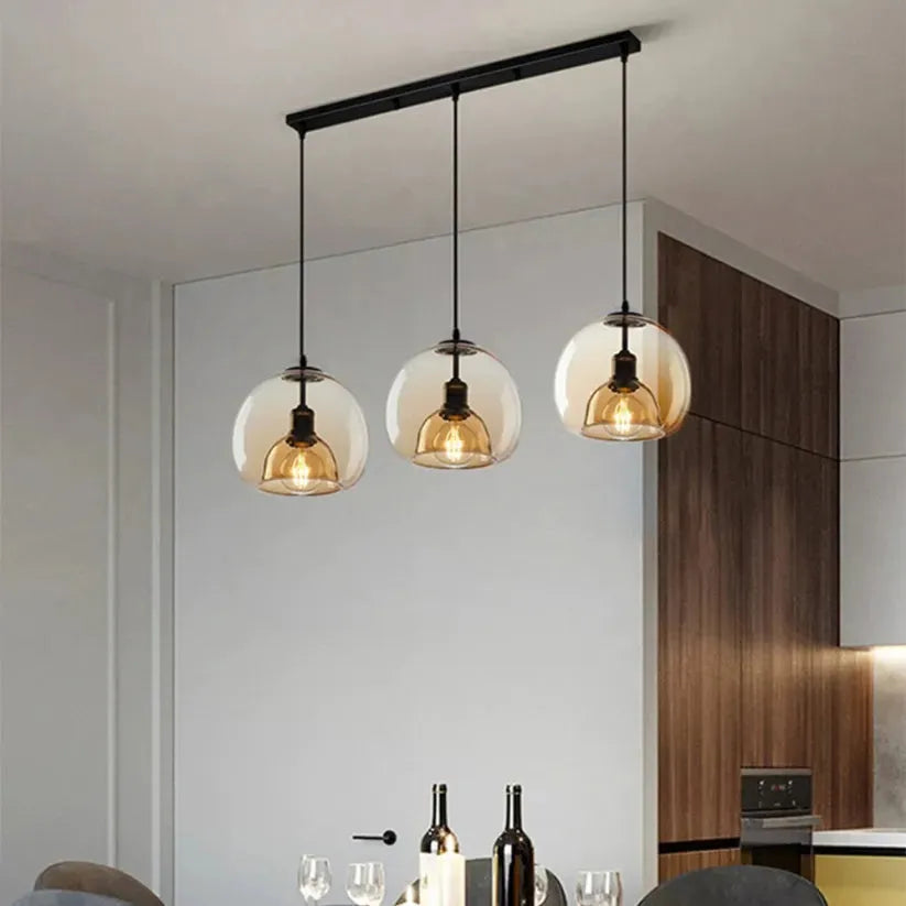 Modern Retro Glass Hanging Light for Elegant Hallways