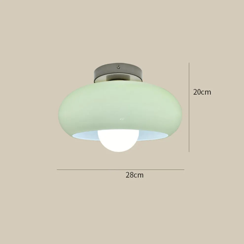 Retro Round Glass Ceiling Light – Elegant Semi-Flush Fixture