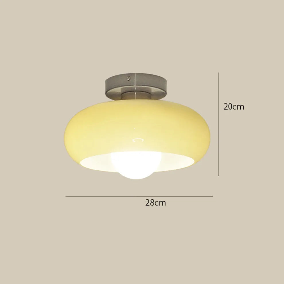 Retro Round Glass Ceiling Light – Elegant Semi-Flush Fixture
