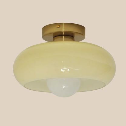 Retro Round Glass Ceiling Light – Elegant Semi-Flush Fixture