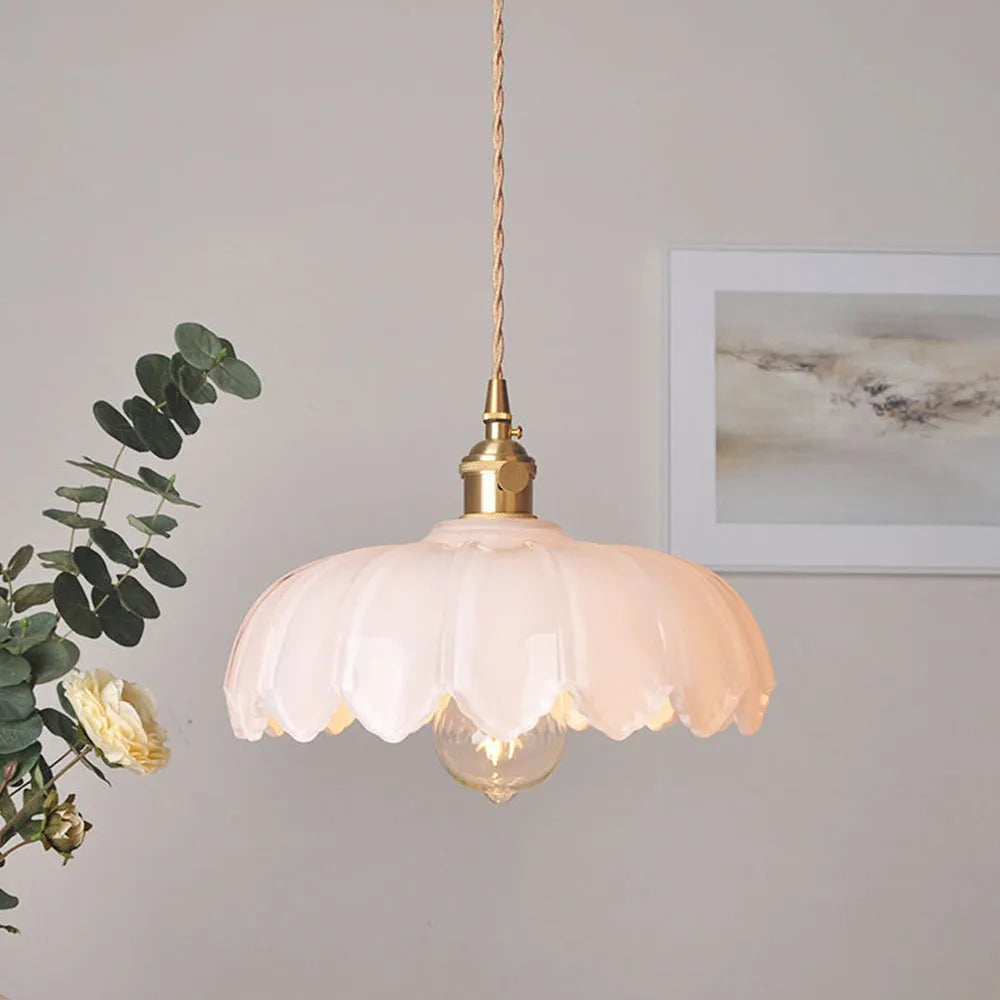 Vintage Glass Flower Ceiling Light – Kitchen & Hallway