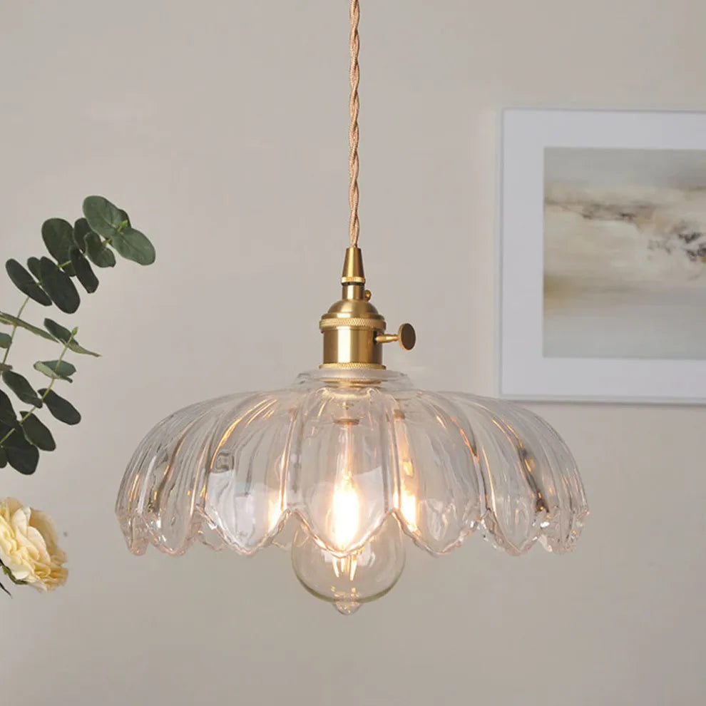 Vintage Glass Flower Ceiling Light – Kitchen & Hallway