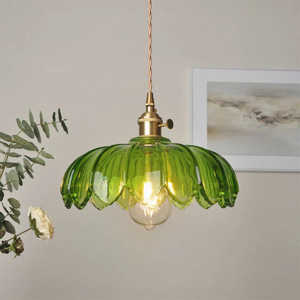 Vintage Glass Flower Ceiling Light – Kitchen & Hallway