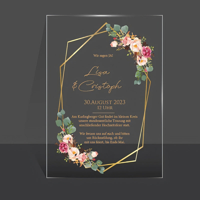 Personalized Acrylic Wedding Invitation