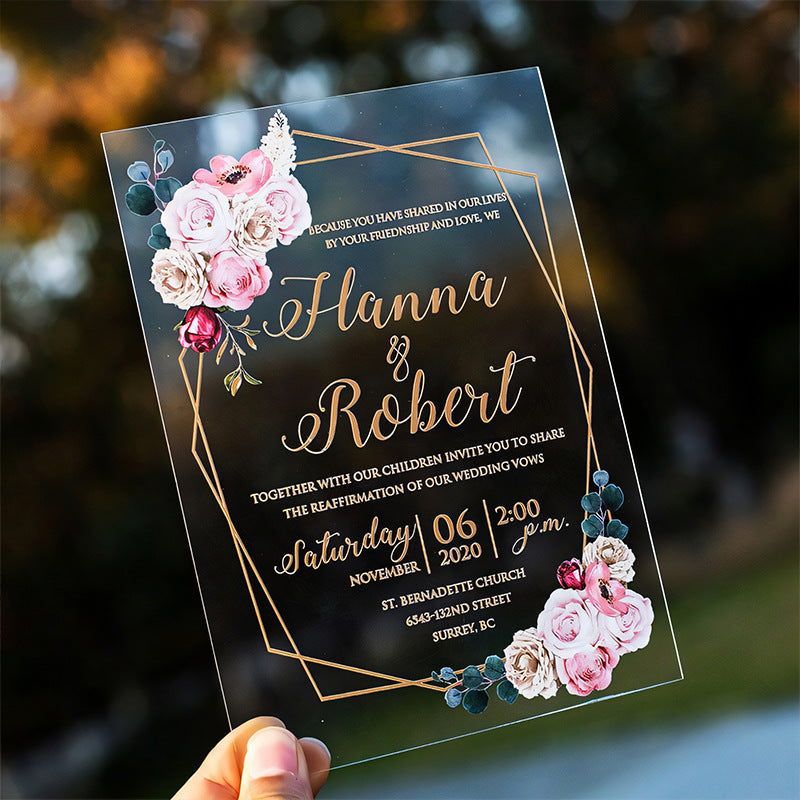 Personalized Acrylic Wedding Invitation