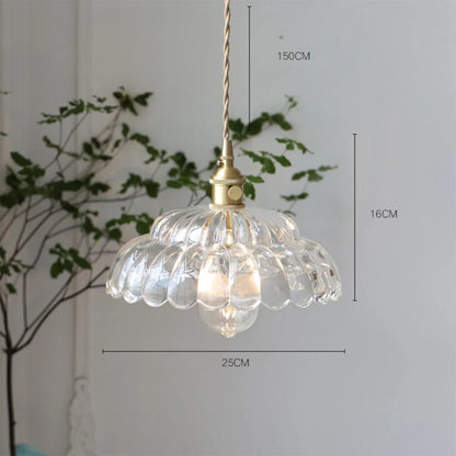 Vintage Clear Petal Glass Pendant Lamp