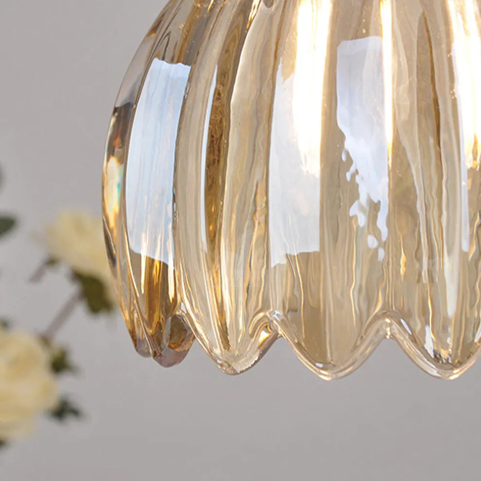 Vintage Flower Glass Pendant Light