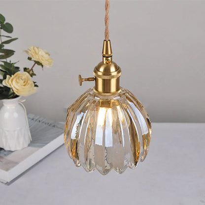 Vintage Flower Glass Pendant Light
