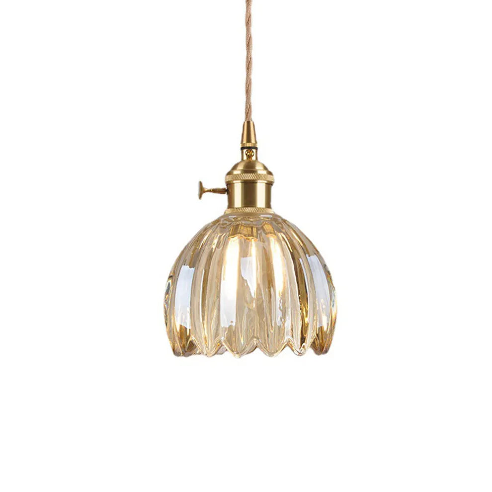 Vintage Flower Glass Pendant Light