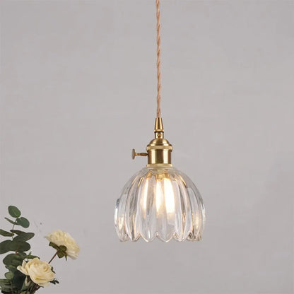 Vintage Flower Glass Pendant Light