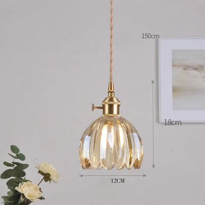 Vintage Flower Glass Pendant Light