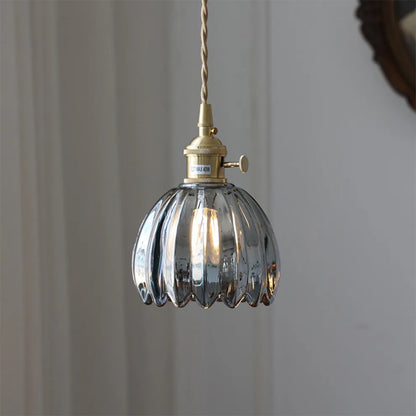Vintage Flower Glass Pendant Light