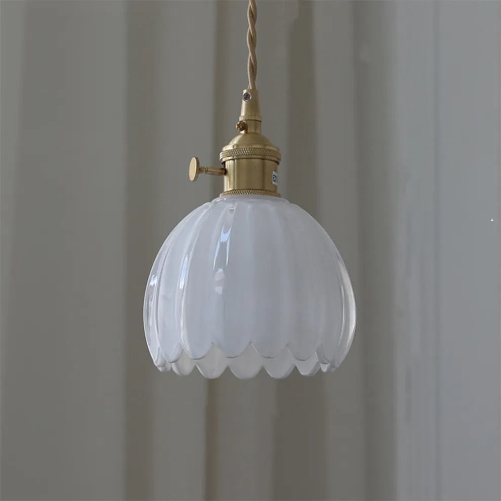 Vintage Flower Glass Pendant Light