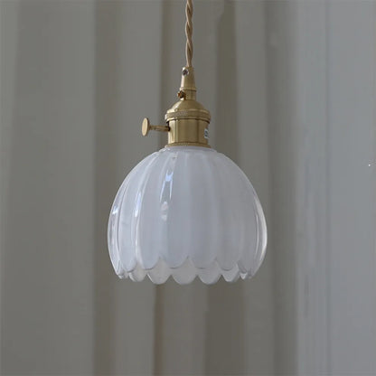 Vintage Flower Glass Pendant Light