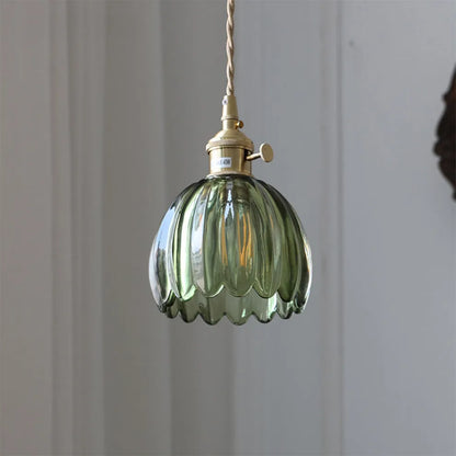 Vintage Flower Glass Pendant Light