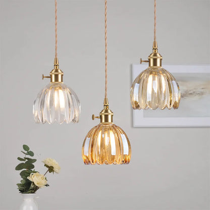 Vintage Flower Glass Pendant Light