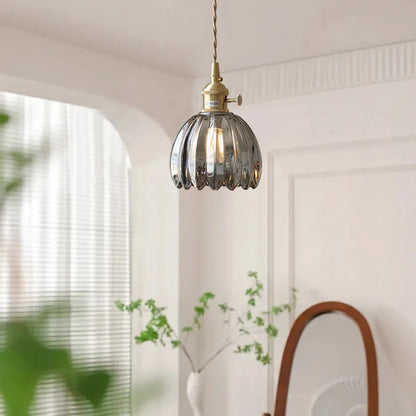 Vintage Flower Glass Pendant Light