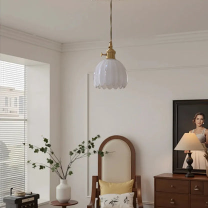 Vintage Flower Glass Pendant Light