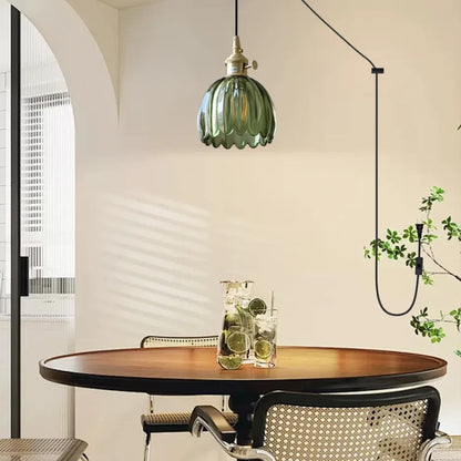 Vintage Flower Glass Pendant Light