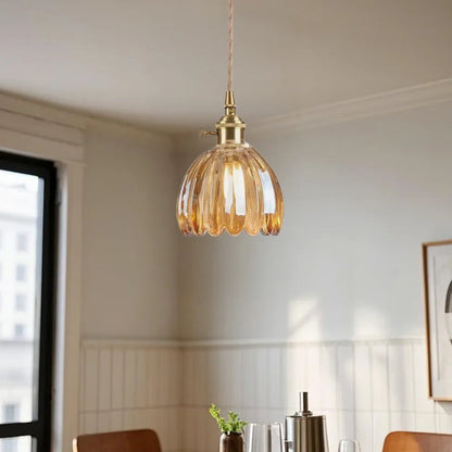 Vintage Flower Glass Pendant Light
