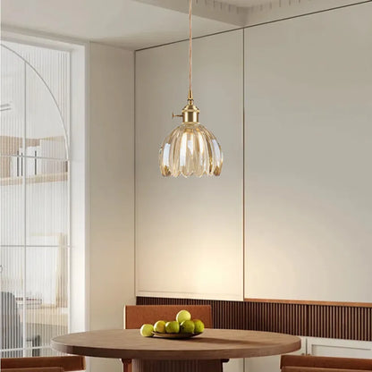 Vintage Flower Glass Pendant Light