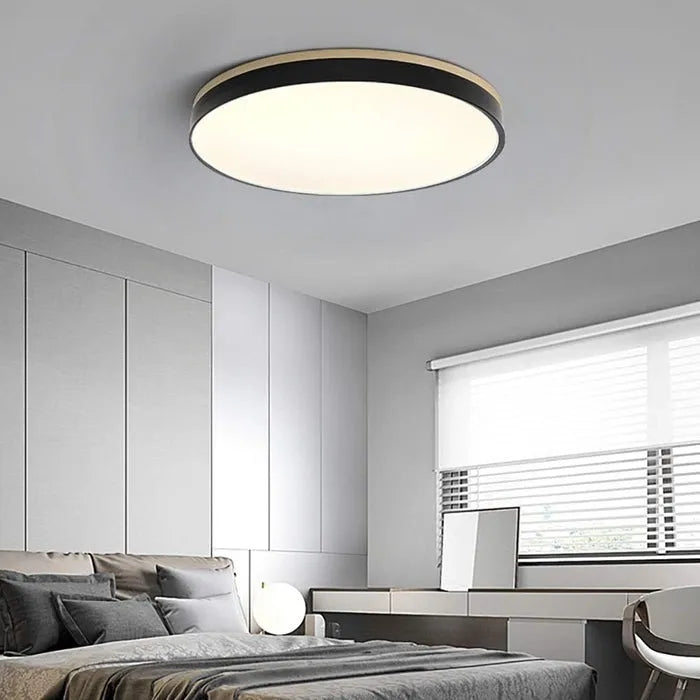 Modern Design Round Minimalist Wood LED Flush Mount Ceiling Light