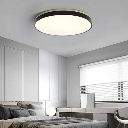 Modern Design Round Minimalist Wood LED Flush Mount Ceiling Light