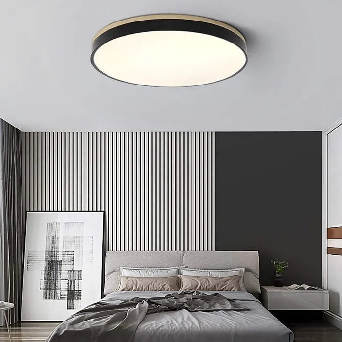 Modern Design Round Minimalist Wood LED Flush Mount Ceiling Light