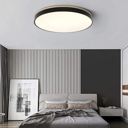 Modern Design Round Minimalist Wood LED Flush Mount Ceiling Light