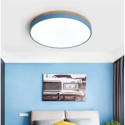 Modern Design Round Minimalist Wood LED Flush Mount Ceiling Light