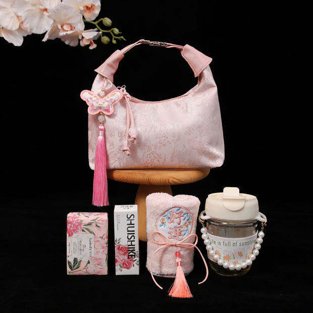 Pink Charm Satin Pouch