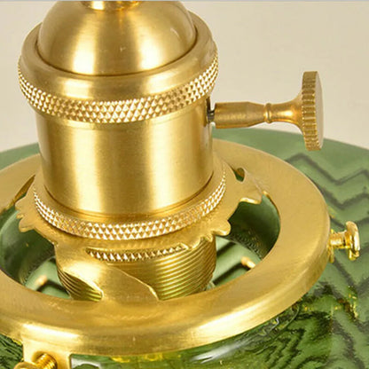 Fluted Glass Short Cylinder Pendant LED Light in Vintage Style