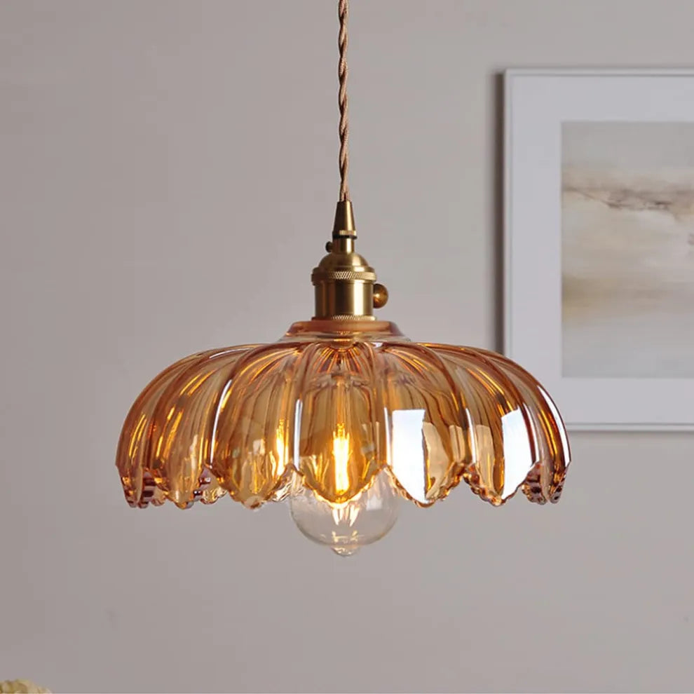 Vintage Glass Flower Ceiling Light – Kitchen & Hallway