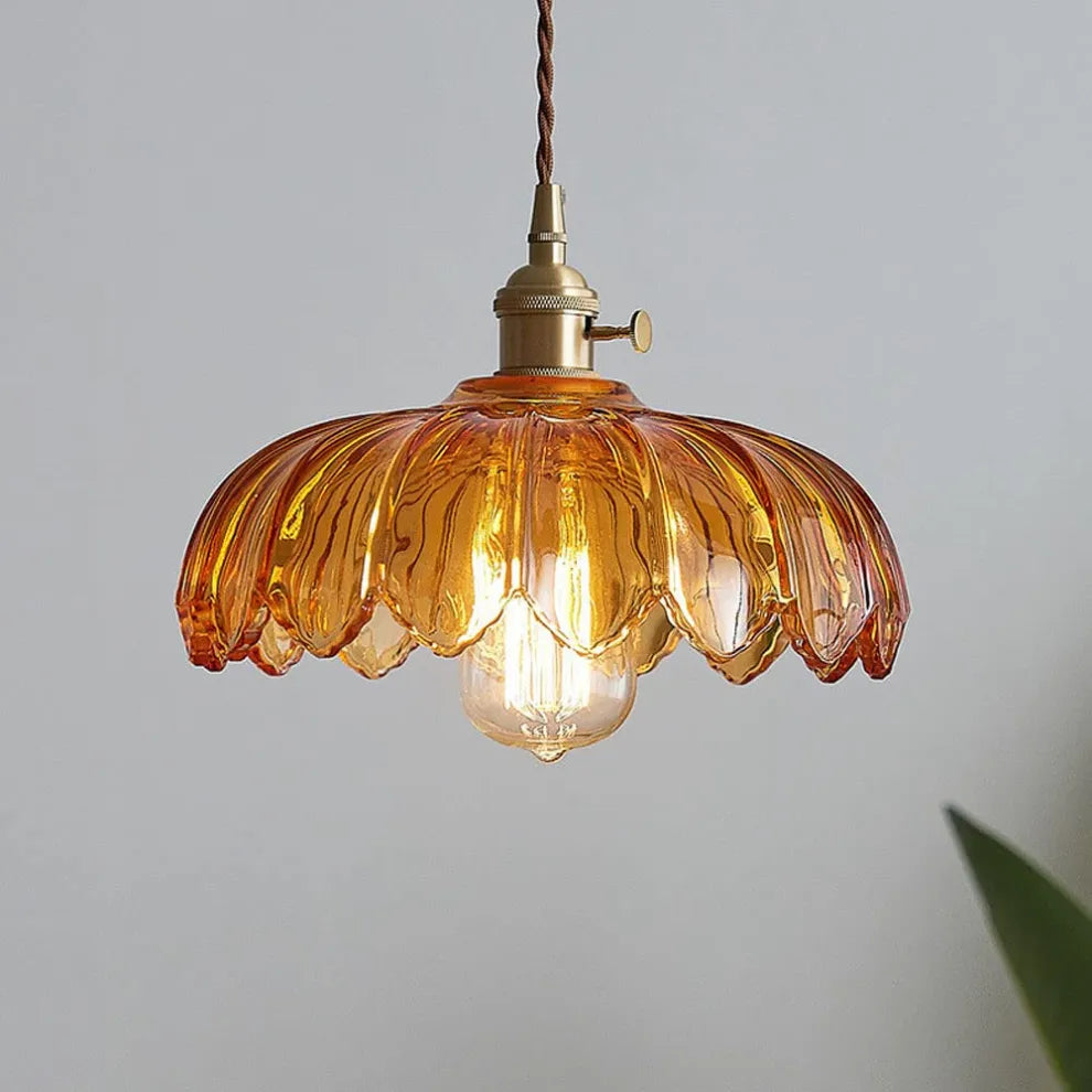 Vintage Glass Flower Ceiling Light – Kitchen & Hallway
