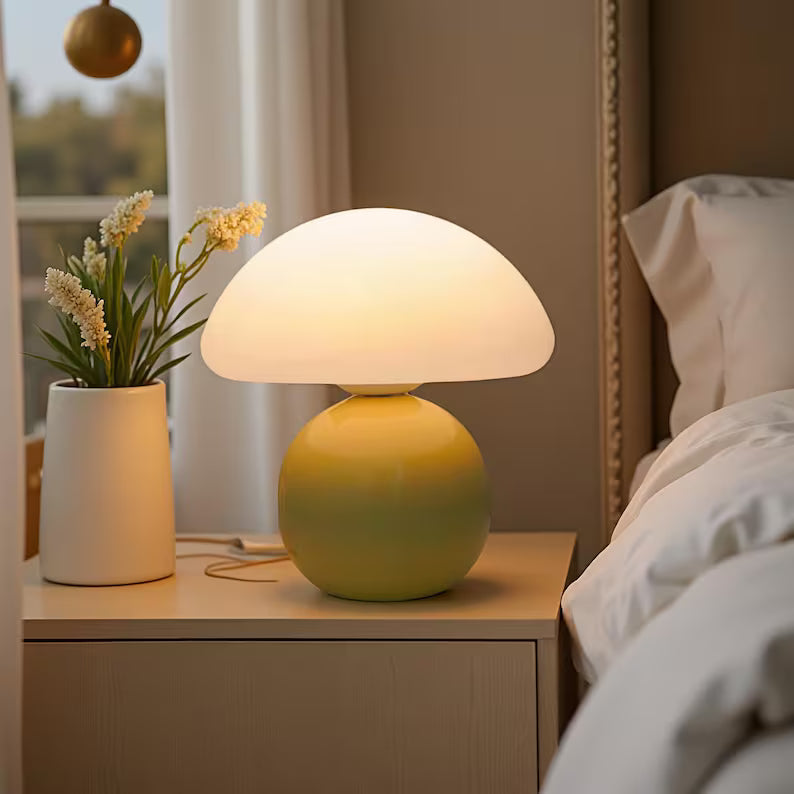 French Cream Mushroom Lamp