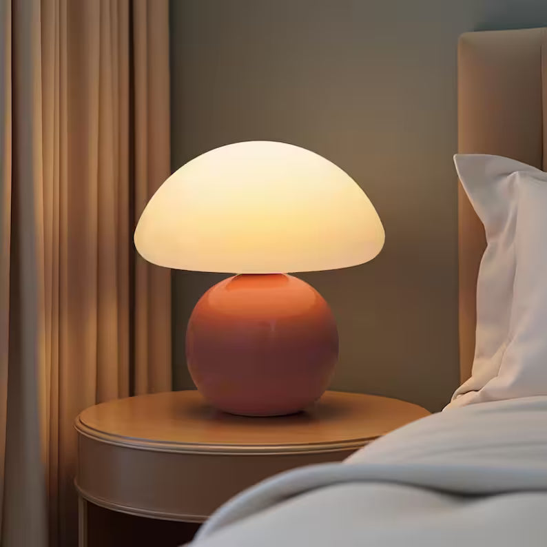 French Cream Mushroom Lamp