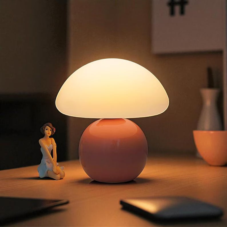 French Cream Mushroom Lamp