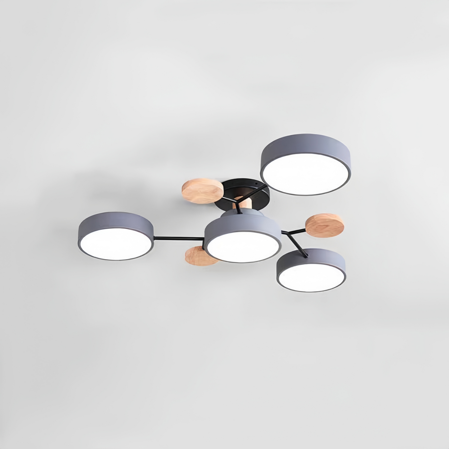 Tyalez Contemporary Round Iron LED Semi-Flush Chandelier